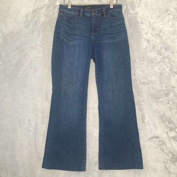 Talbots Flawless Five Pocket Flare Curvy Jean Womens 4 Medium Blue Altered 27" - Picture 1 of 12